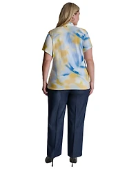 Dkny Plus V-Neck Short-Sleeve Wrap Top