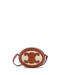 Pre-Owned Celine Triomphe Oval Crossbody Bag Canvas and Leather