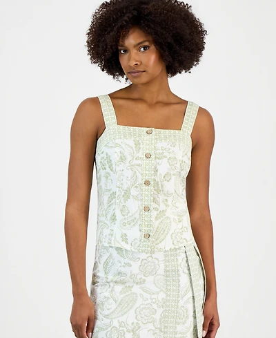 Vince Camuto Women's Square-Neck Button-Down Top