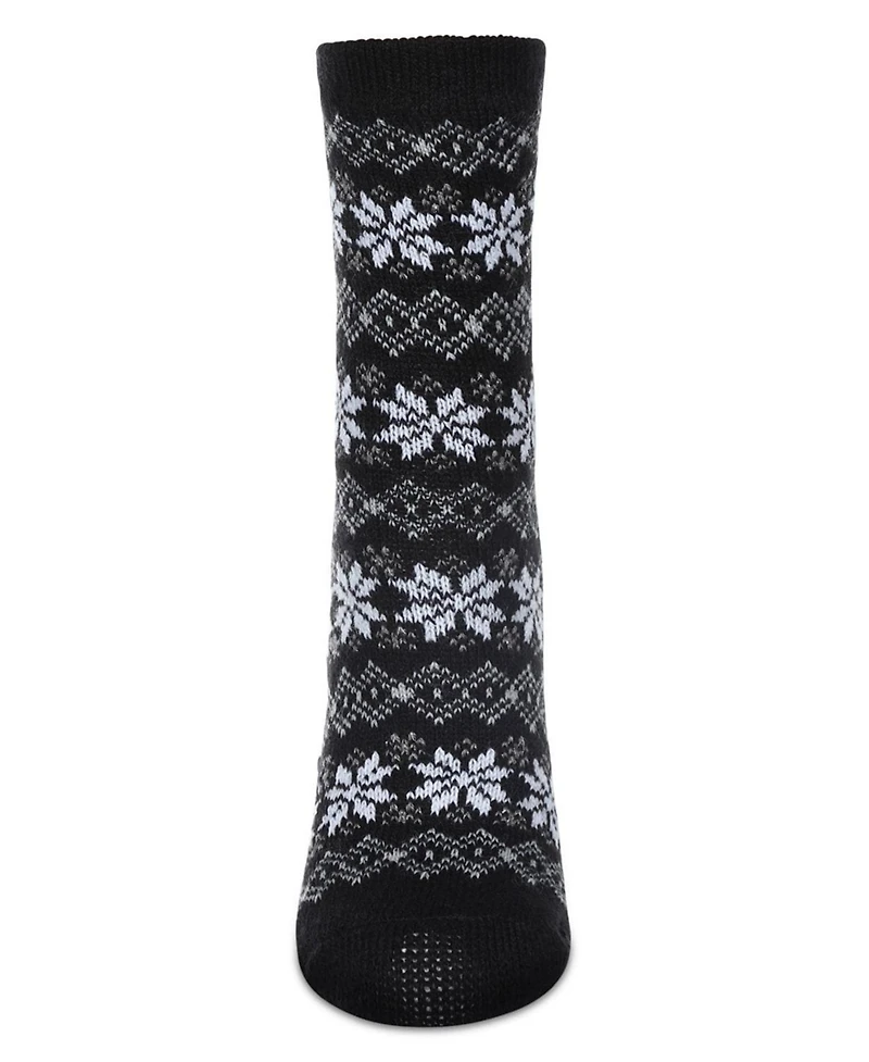 MeMoi Women's Snowflakes Plush Cabin Socks