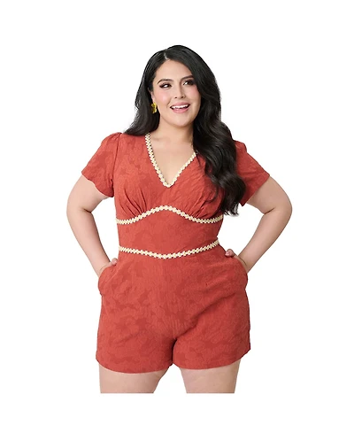 Unique Vintage Plus Daisy Romper