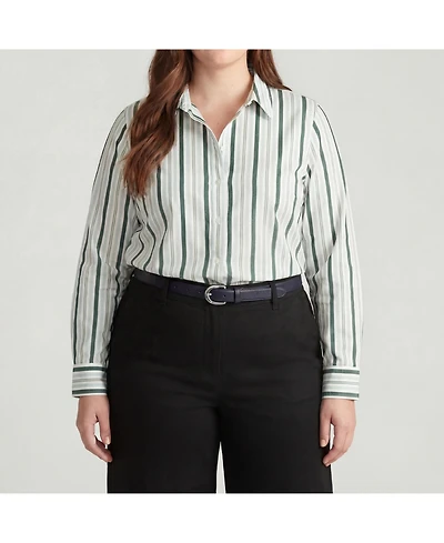 Universal Standard Plus Elbe Stretch Poplin Shirt Classic Fit