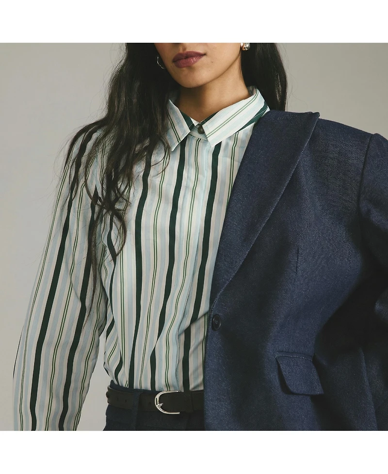 Universal Standard Plus Elbe Stretch Poplin Shirt Classic Fit