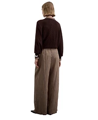 Scalpers Women's Striped Pleated Trousers