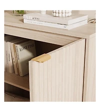 gaomon Fluted Cabinet with Storage Buffet Sideboard with Adjustable Shelves and Gold Handles for Living Room Entry and Kitchen