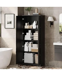 gaomon Tall Kitchen Pantry Cabinet, 60 in Storage Cabinet with 2 Doors and Adjustable Shelves, Freestanding Large Utility Storage Cupboard