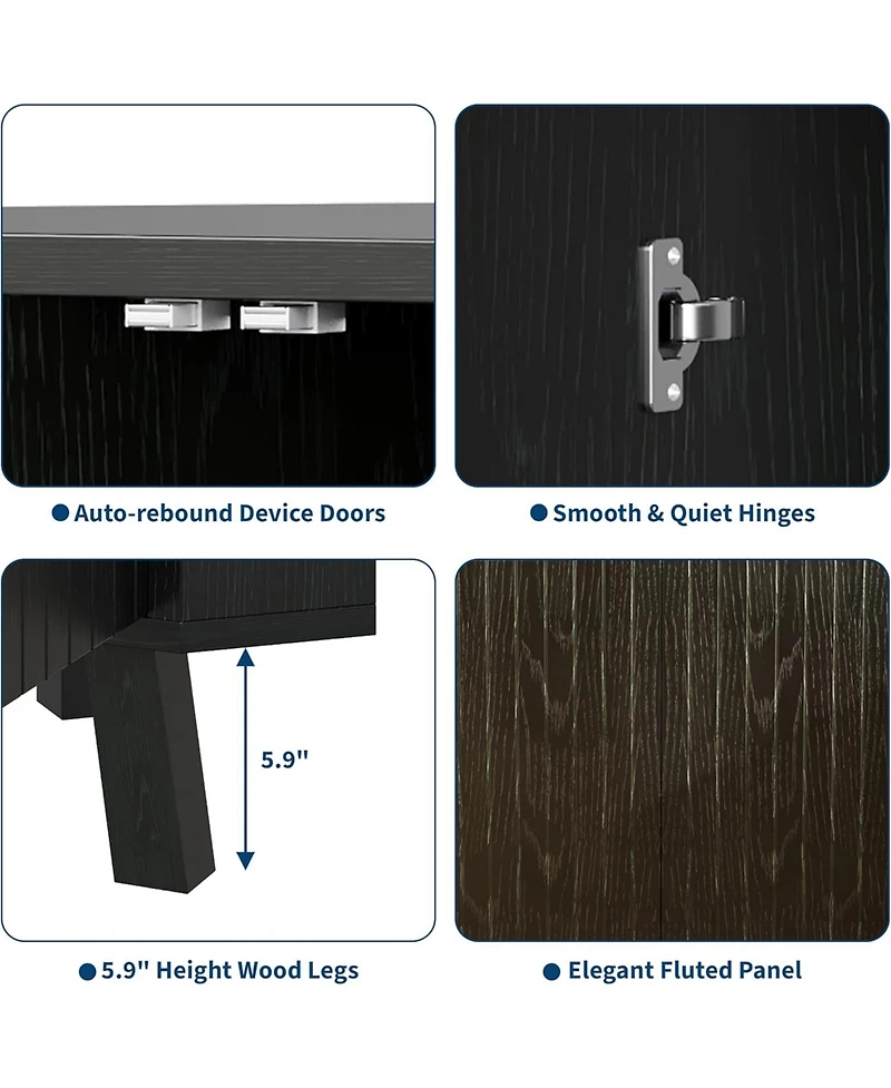 Gaomon industrial 3 tier wooden corner cabinet with adjustable shelves and doors—freestanding triangle design for space saving living room stor