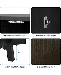 Gaomon industrial 3 tier wooden corner cabinet with adjustable shelves and doors—freestanding triangle design for space saving living room stor