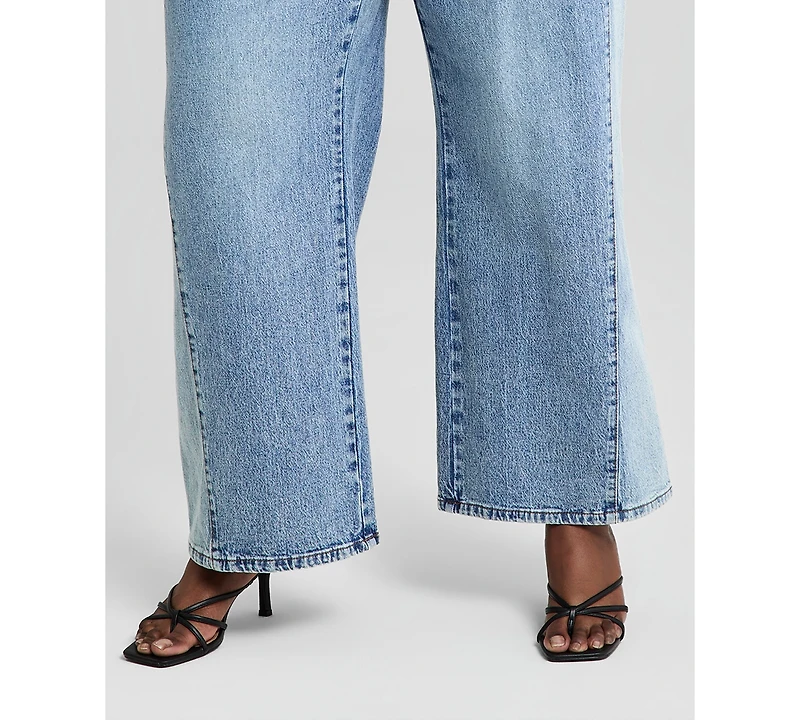 And Now This Trendy Plus Size Side-Panel Double-Button Jeans, Macy's Exclusive