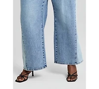 And Now This Trendy Plus Size Side-Panel Double-Button Jeans, Macy's Exclusive