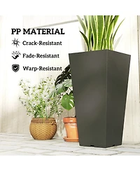 Outsunny 23" Tall Planters, Set of 2 Tape Outdoor Planters