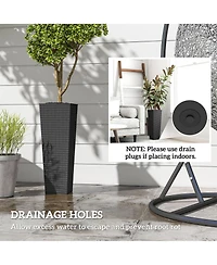 Outsunny Set of 2 Tall Planters for Outdoor Plants