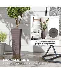 Outsunny Set of 2 Tall Planters for Outdoor Plants