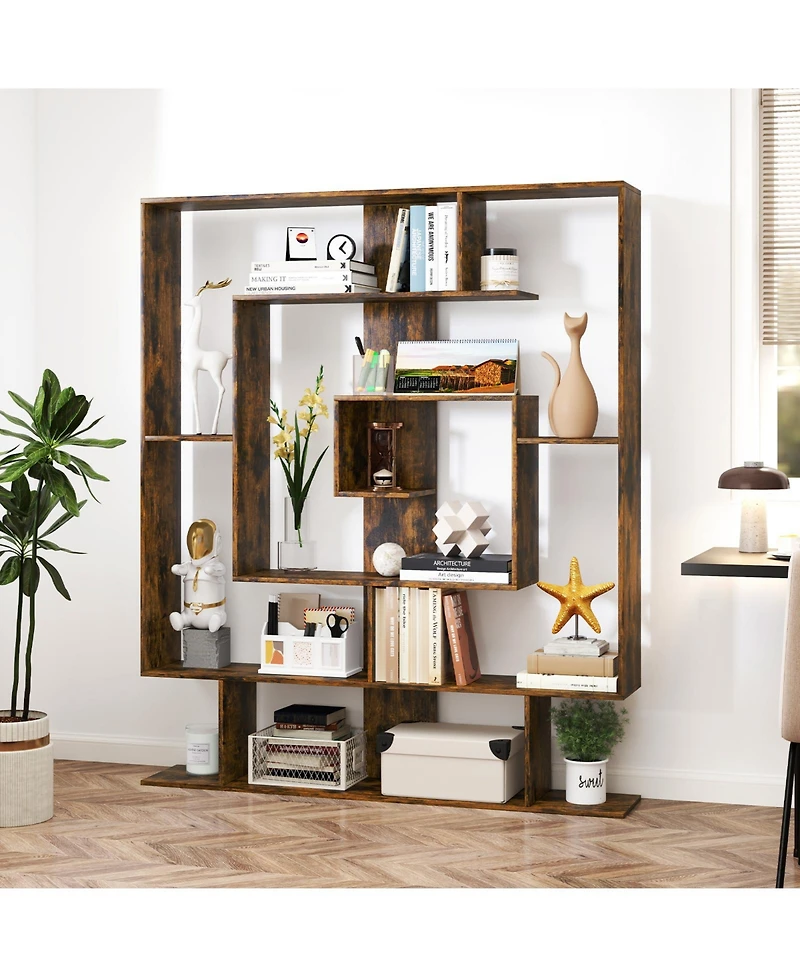 Slickblue 7-Tier Bookshelf Open Display Shelf Rack for Home