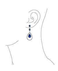 Bling Jewelry Cocktail Cubic Zirconia Double Halo Large Red Teardrop Cz Chandelier Earrings