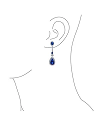 Bling Jewelry Art Deco Style Dangle Cubic Zirconia Halo Cz Teardrop Statement Chandelier Earrings