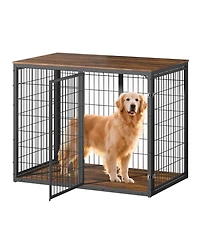 Aostirmotor 47" 3-Door Dog Crate Furniture – Cage for Large & Medium Dogs