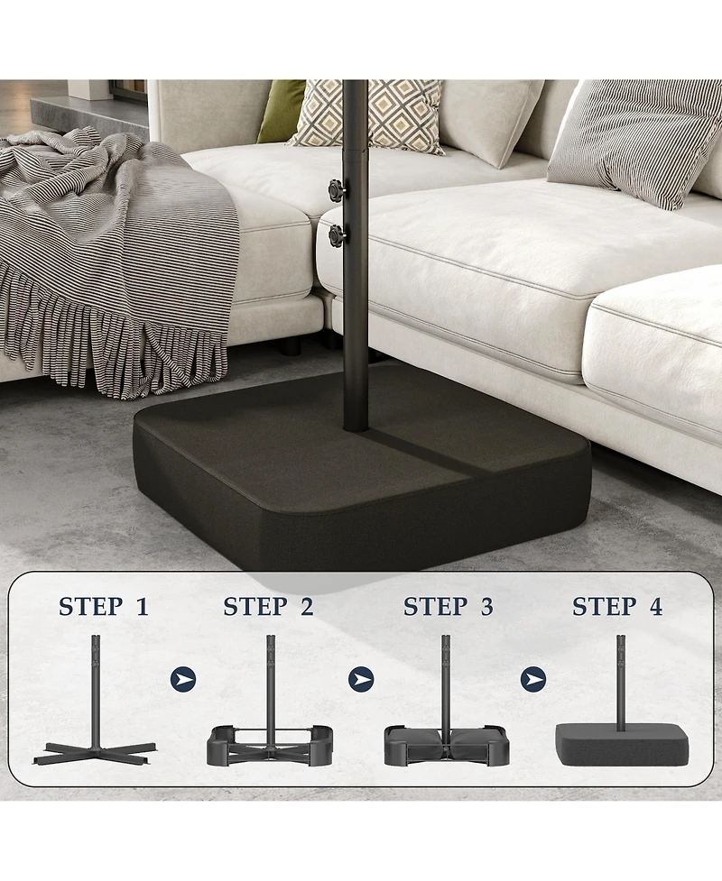 Homsee Large Double Sided Umbrella Outdoor Patio with Base and Sand Bag