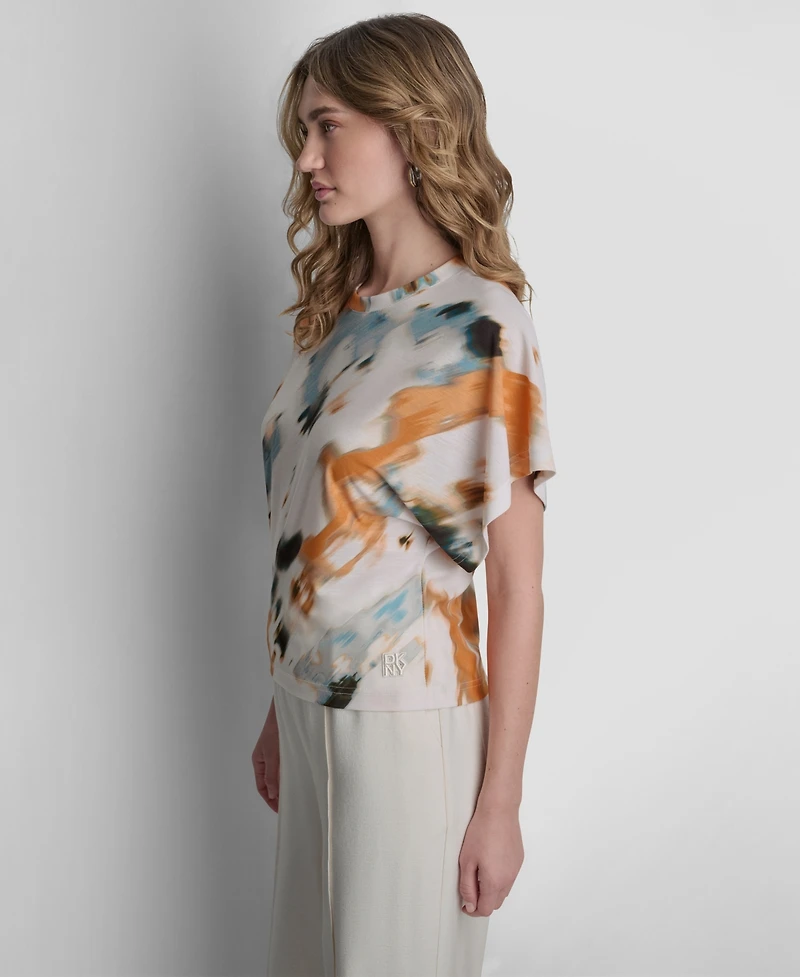 Dkny Women's Dolman-Sleeve Printed Top