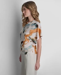 Dkny Women's Dolman-Sleeve Printed Top