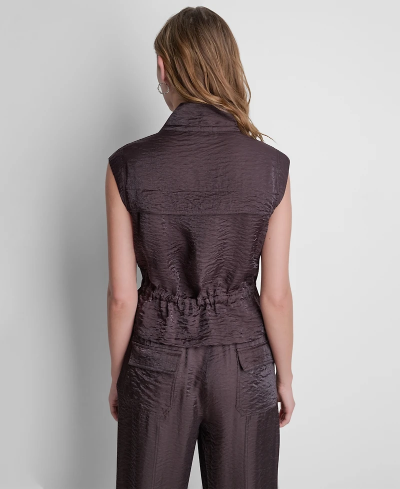 Dkny Women's Cap-Sleeve Twinkle Tie-Front Vest