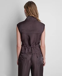 Dkny Women's Cap-Sleeve Twinkle Tie-Front Vest