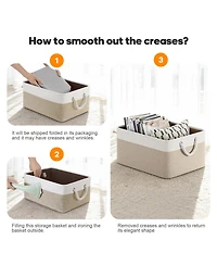 Sugift Fabric Storage Bins with Rope Handles Set of 4