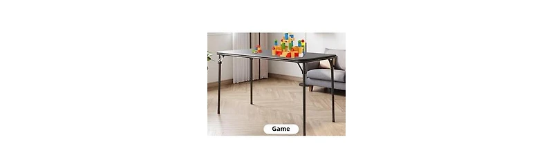 gaomon 4-Foot Folding Table with Upholstered Pu Leather Top, Heavy-Duty Metal Legs