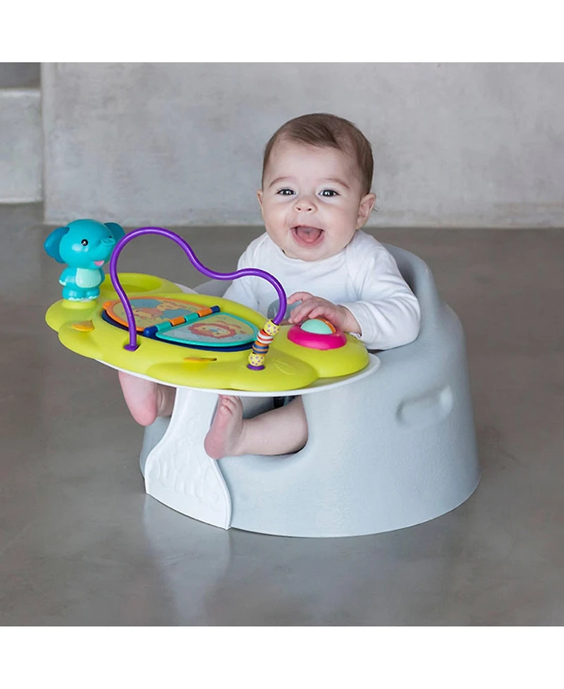 Bumbo Baby Floor Seat, Portable Infant Sit Up Chair w/ Tray Attachment, Hemlock