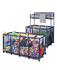 Yescom 2 Pack Mesh Pool Storage Bin Rolling Cart Noodle Holder Organizer Large