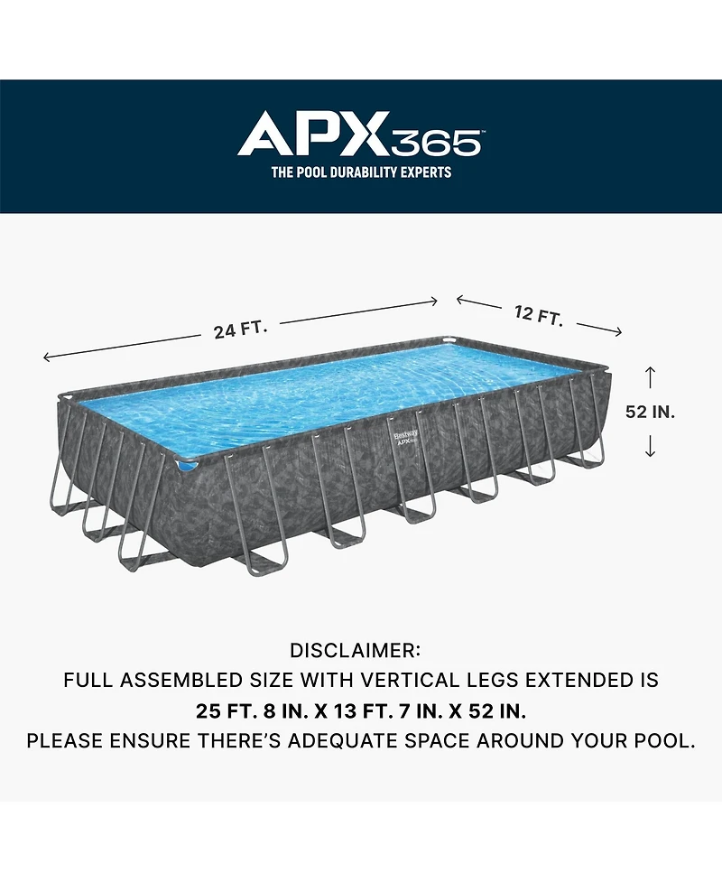 Bestway Apx 365 Rectangular Above Ground Swimming Pool Set