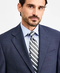 Michael Kors Men's Classic-Fit Wool-Blend Stretch Plaid Suit Separate Jacket