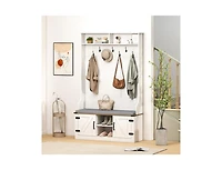 Slickblue Tall 68.5" Entryway Rack with Cushioned Bench & Storage