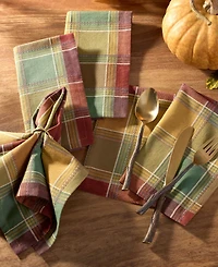 Elrene Autumn Acres Plaid Napkins, Set of 8