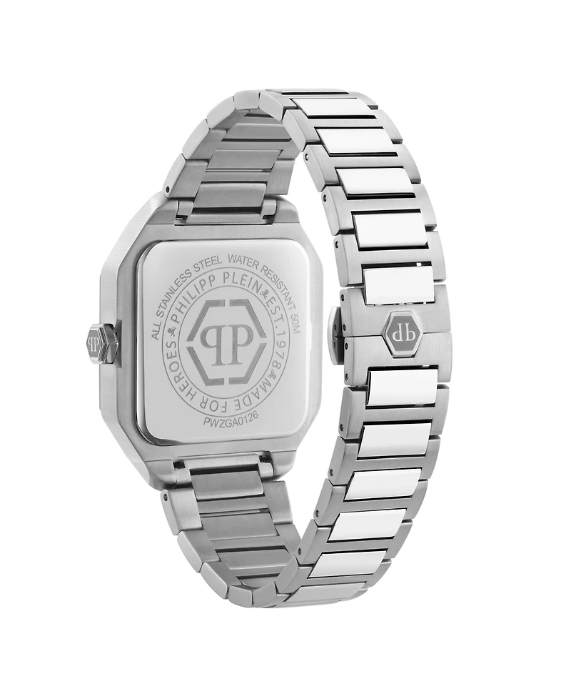 Philipp Plein Women's Plein Edge Silver Stainless Steel Bracelet Watch, 34mm