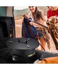 Ecooso 19-Inch Propane Fire Pit with Cover and Lava Rocks, 58,000 Btu, Adjustable Flame