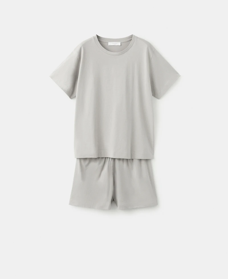 Mango Women's Cotton Two-Piece Short-Sleeved Pajamas