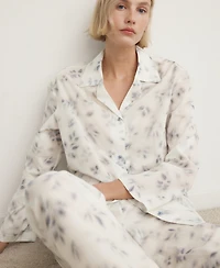 Mango Women's Floral-Print Cotton Pyjama Top