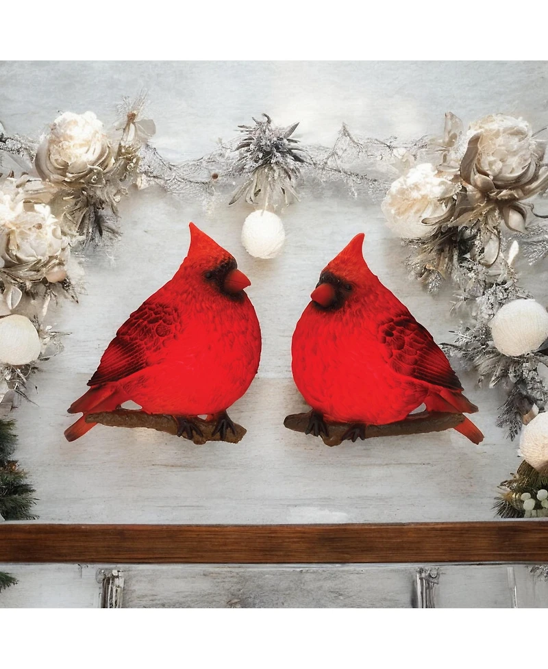 Slickblue Led Cardinal Wall Accent (Set of 2) 9.5"L x 11"H Resin 3 Aaa Batteries, Not Included