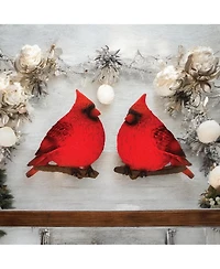 Slickblue Led Cardinal Wall Accent (Set of 2) 9.5"L x 11"H Resin 3 Aaa Batteries, Not Included