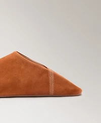 Mango Women's Stitching Detail Leather Clogs