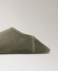 Mango Women's Stitching Detail Leather Clogs