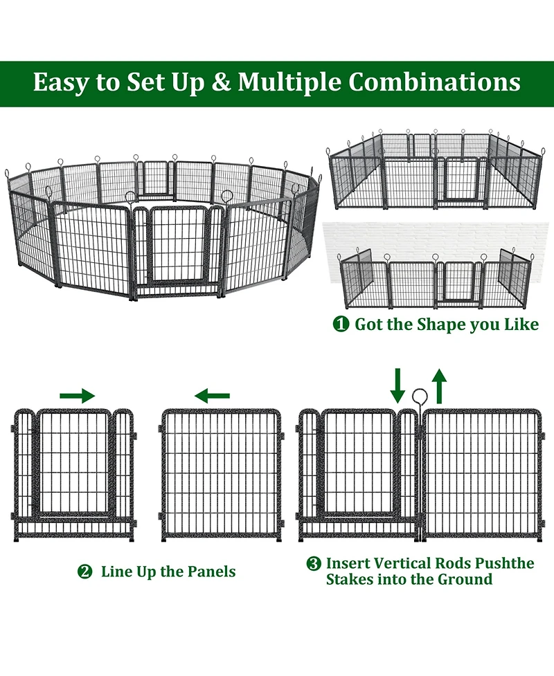 Aostirmotor Portable Outdoor Dog Playpen for Rv, Camping & Yard – 16 Extra-Wide Panels