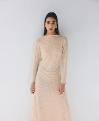 Mango Women's Open Back Sequin Dress