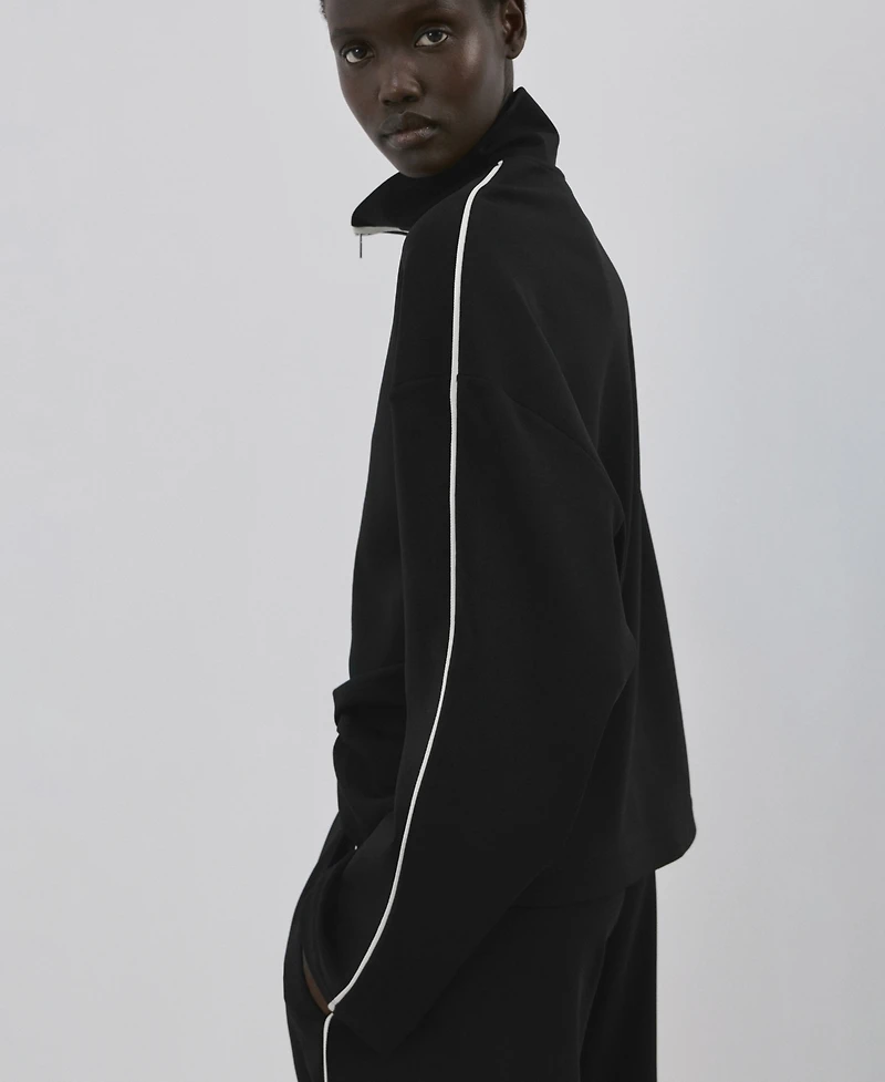 Mango Women's Side Stripe Straight-Leg Pants