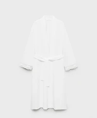 Mango Women's Lace Cotton Robe
