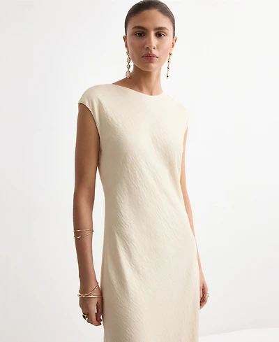 Mango Women's Open-Back Textured Dress