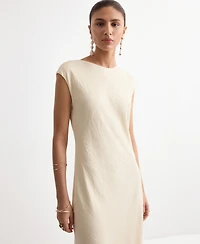 Mango Women's Open-Back Textured Dress