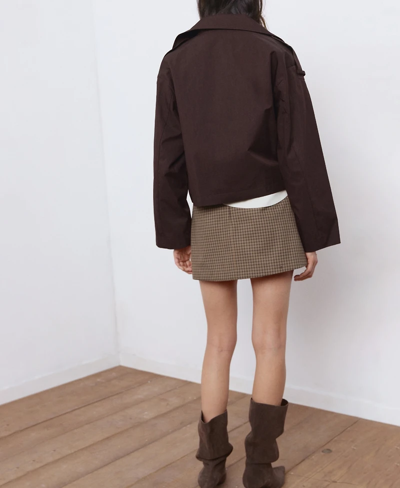 Mango Women's Houndstooth Short Skirt