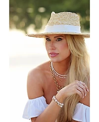 Bowood Lane Non-Tarnishing Gold filled, 5mm Gold Ball and Freshwater Pearl Stretch Bracelet